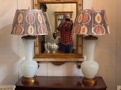 1950s Pair of Opaline Glass Lamps