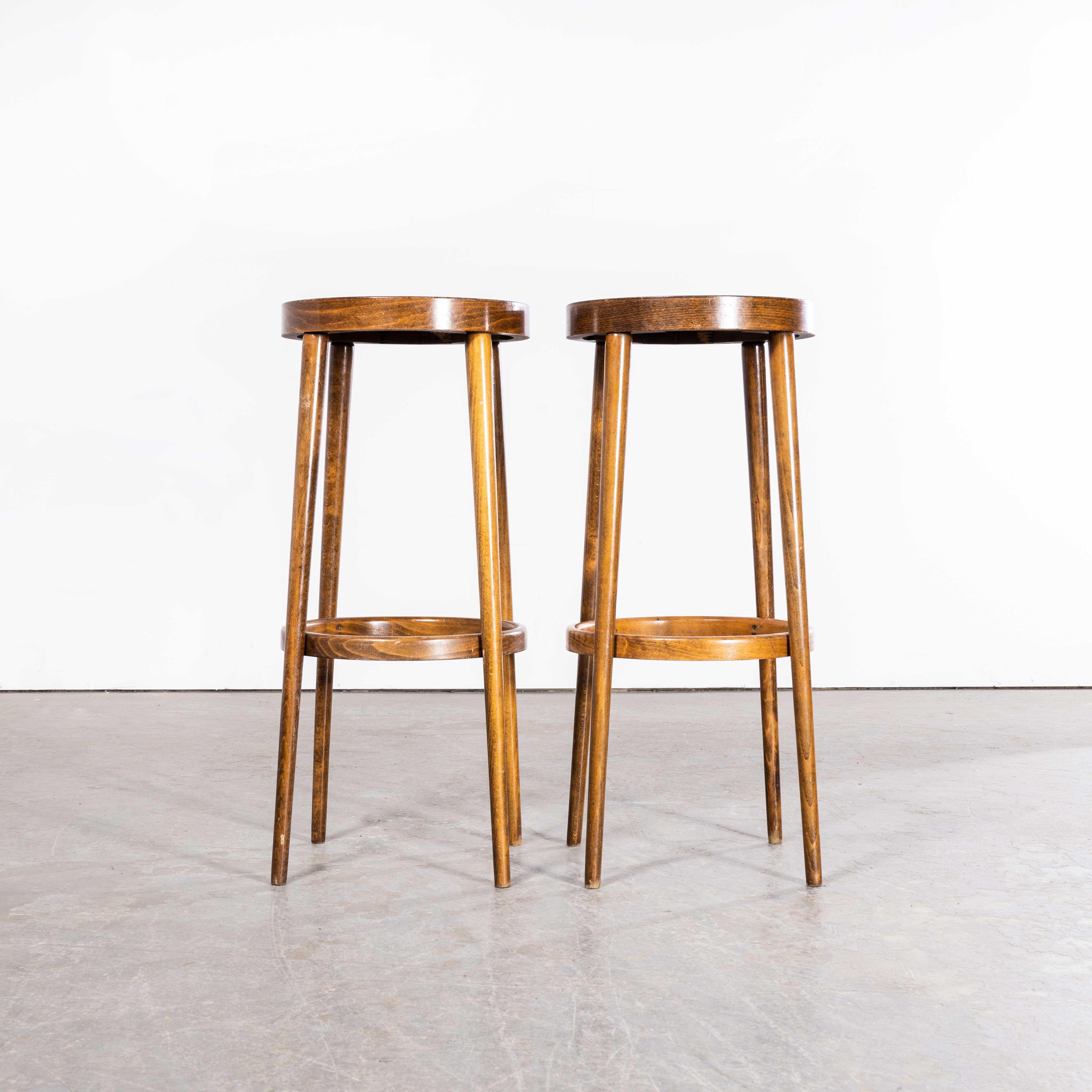 1950’s Pair Of Original French Slim Leg Baumann Bar Stools - Pair In Good Condition In Hook, Hampshire