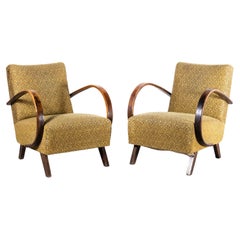 1950's Pair Of Original1950's Patterned Upholstered Armchairs - Jindrich Halabal