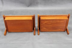 1950s Pair of Rare Borge Mogensen Teak Floating Night Stand by Dyrlund Denmark
