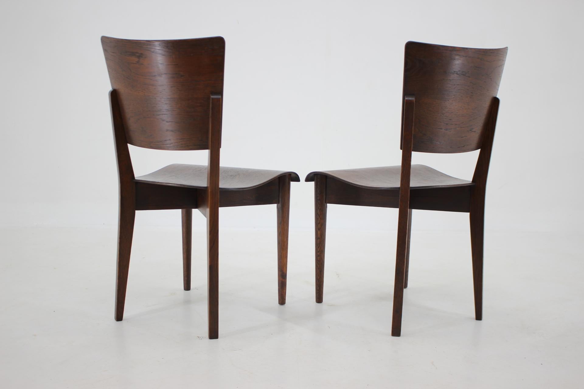 Mid-20th Century 1950s Pair of Rare J.Halabala Side Chairs by UP Zavody, Brno For Sale