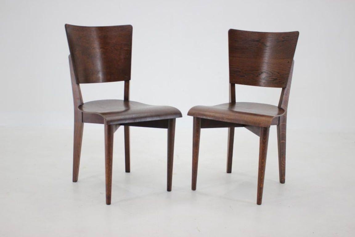 Paire de rares chaises d'appoint J.Halabala des années 1950 par Up zavody, Brno en vente 2