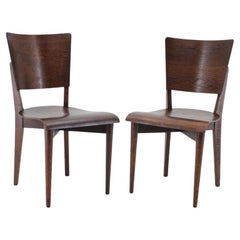 1950s Pair of Rare J.Halabala Side Chairs by UP zavody, Brno