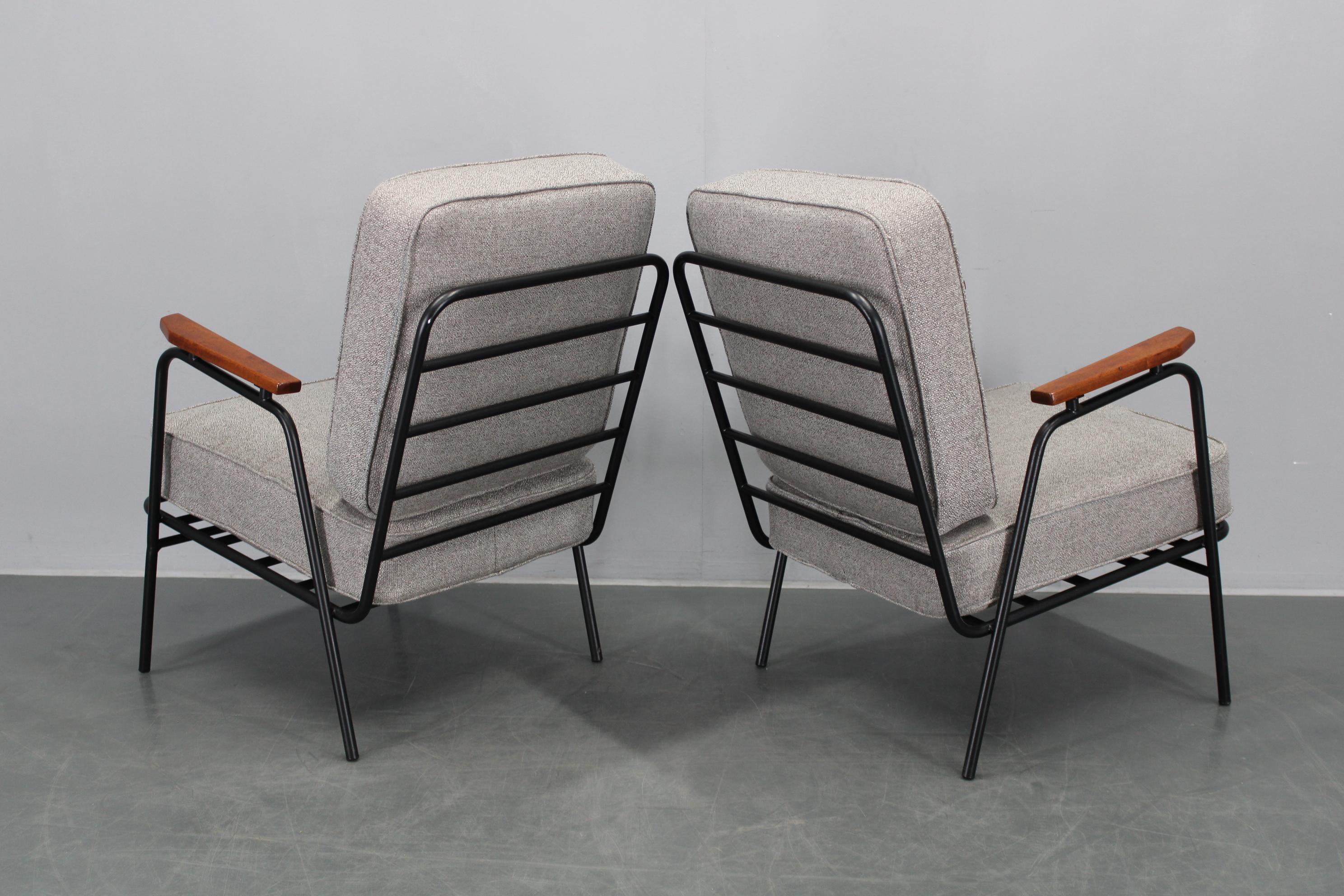 1950s Pair of Rare Restored Armchairs by RAWI, Netherland For Sale 1