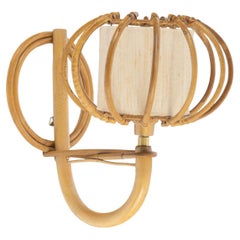 1950s, Pair of Rattan Sconces to Louis Sognot