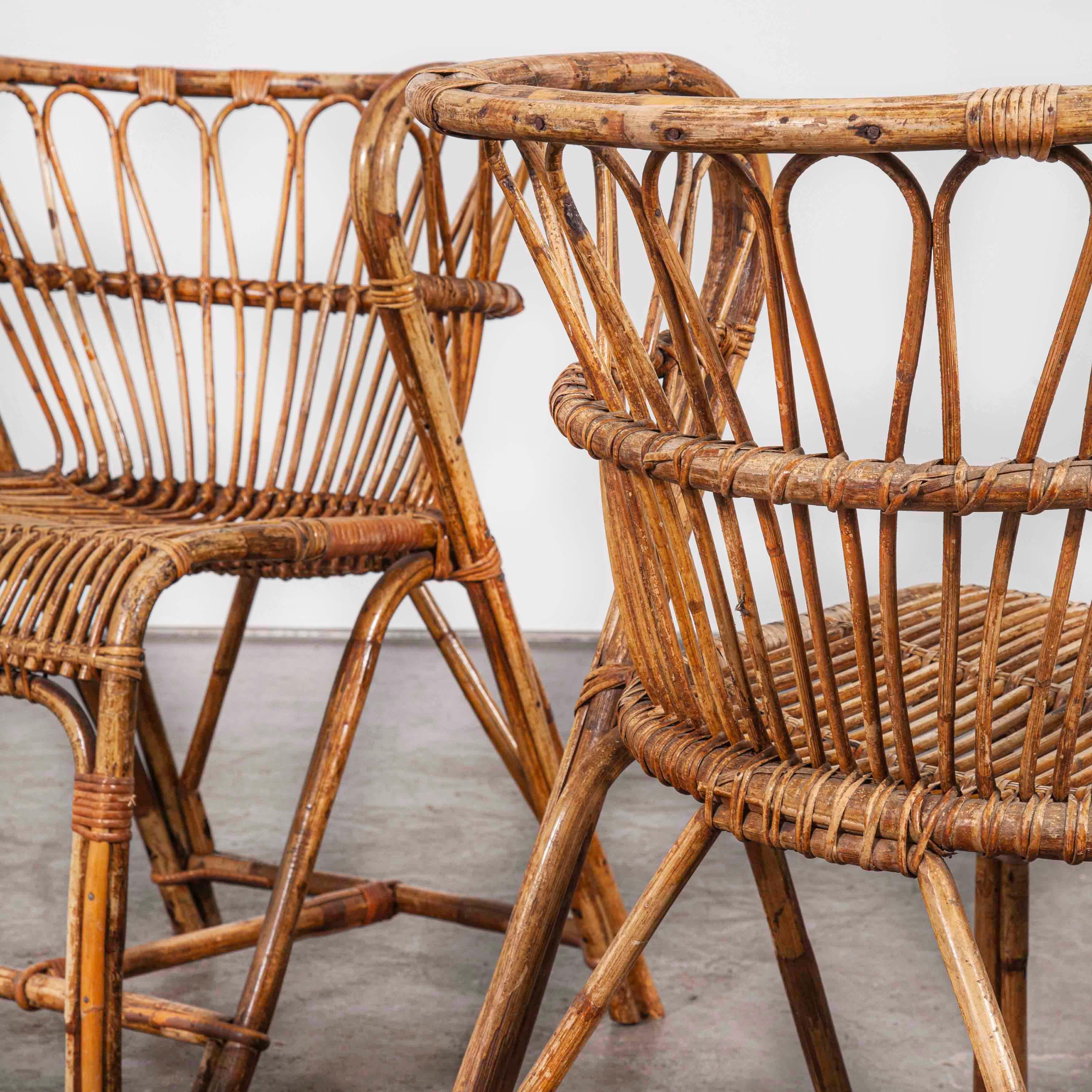 1950s Pair of Rattan Viggo Boesen Chairs In Good Condition In Hook, Hampshire