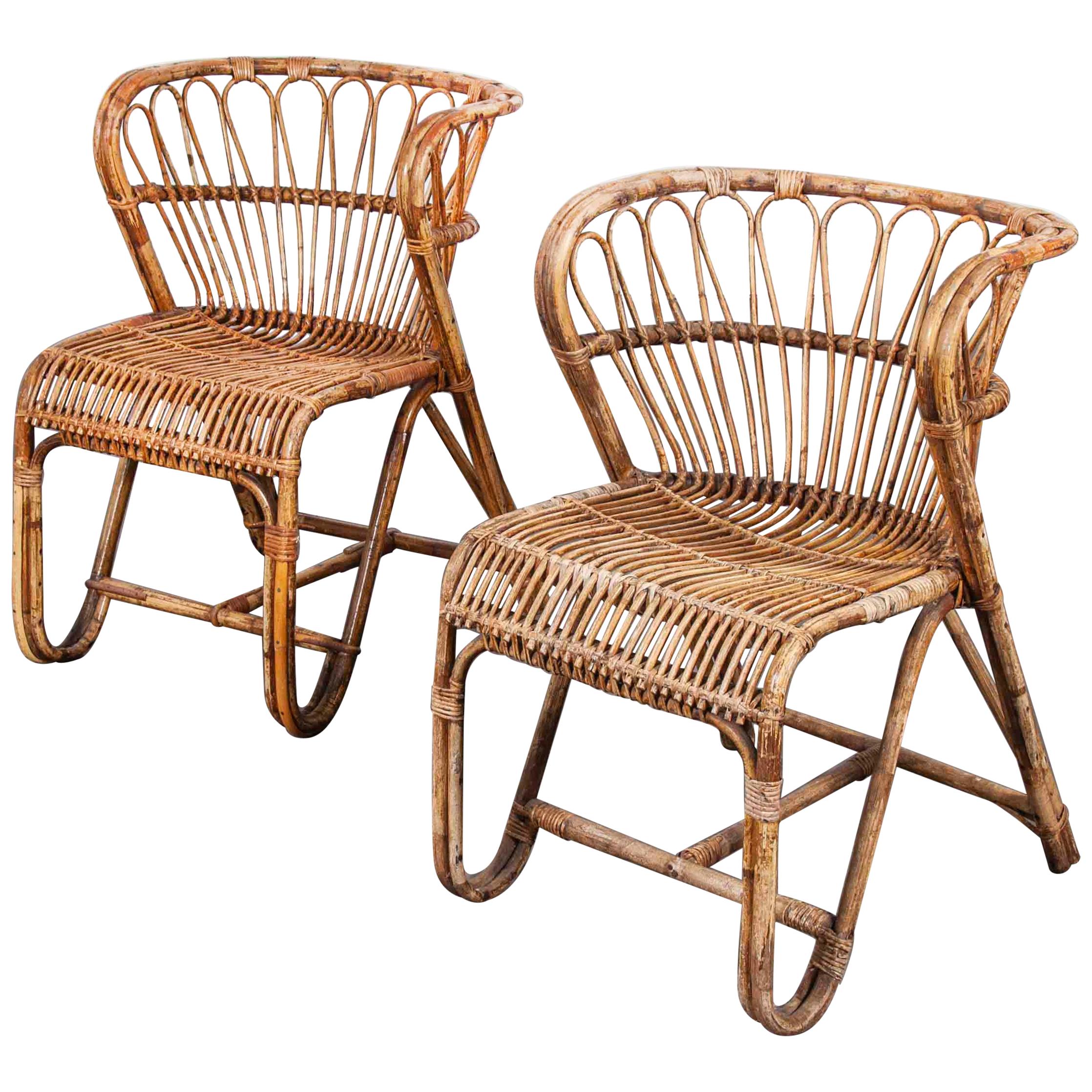 1950s Pair of Rattan Viggo Boesen Chairs