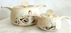 1950's Pair of Red Wing Pottery "Bob White" Tureens by Charles Murphy