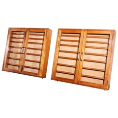 Vintage 1950s Pair of Remploy Display Cabinets, Storage Cupboards
