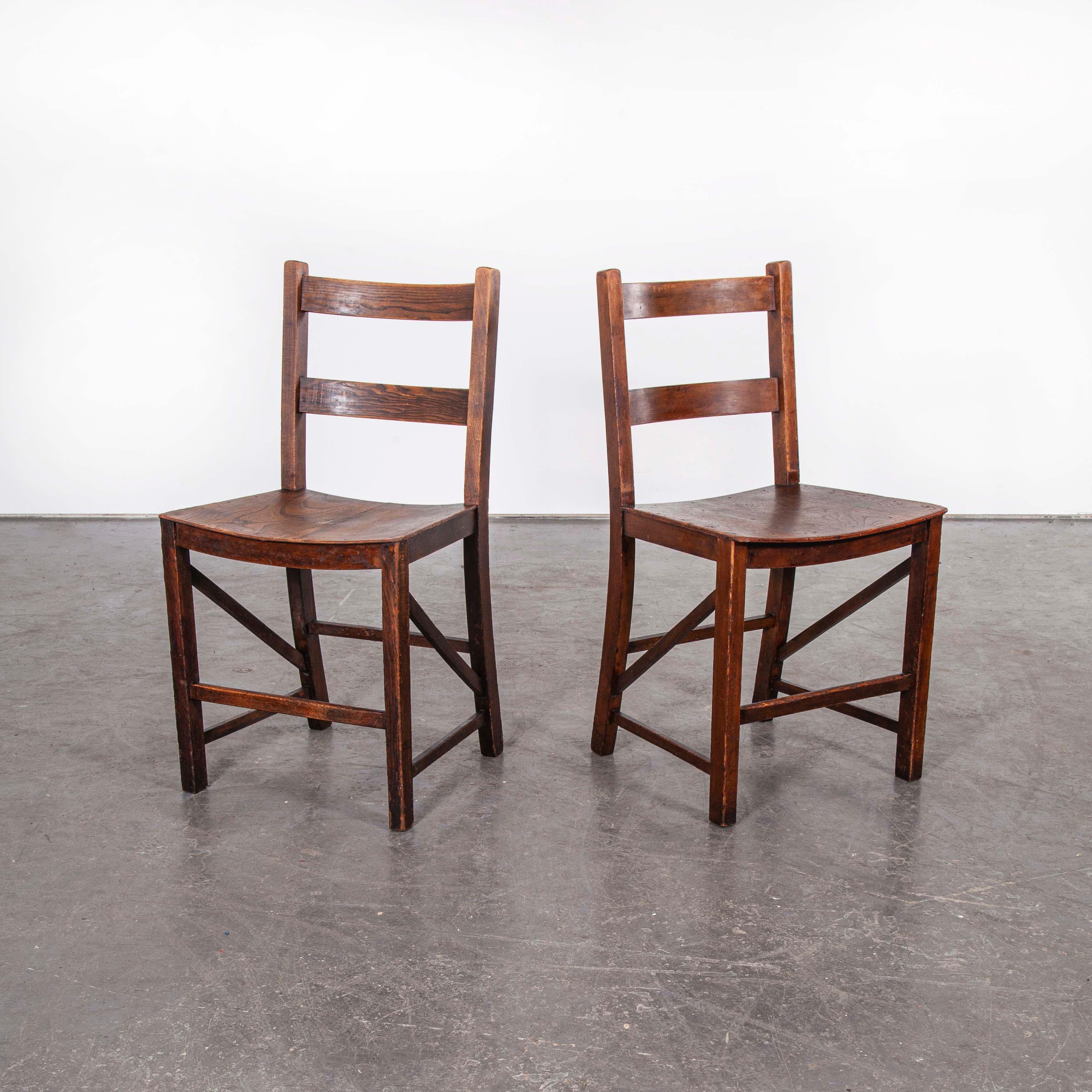 British 1950s Pair of Saddle Seat Dining, Side Chairs by E Gomme