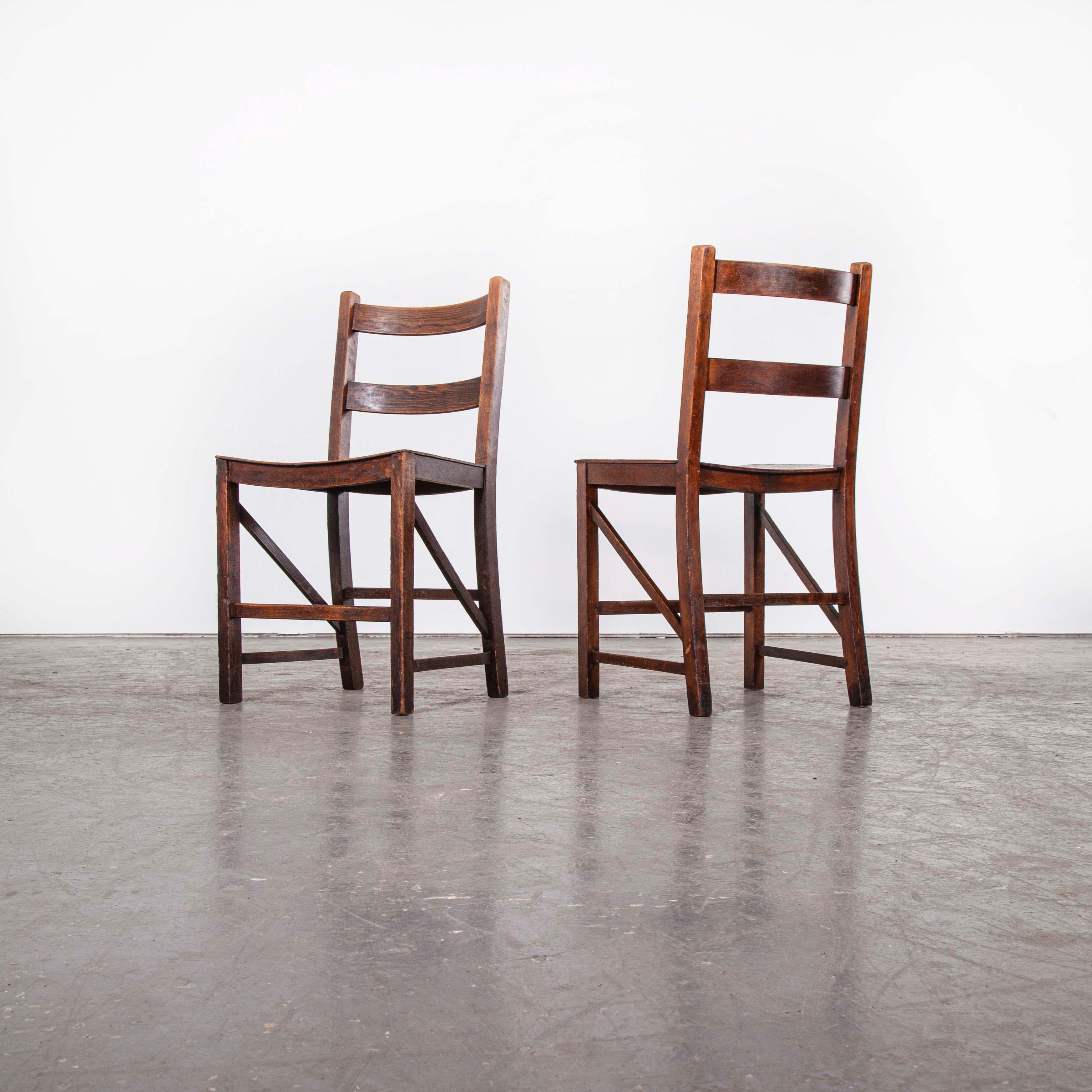 Mid-20th Century 1950s Pair of Saddle Seat Dining, Side Chairs by E Gomme