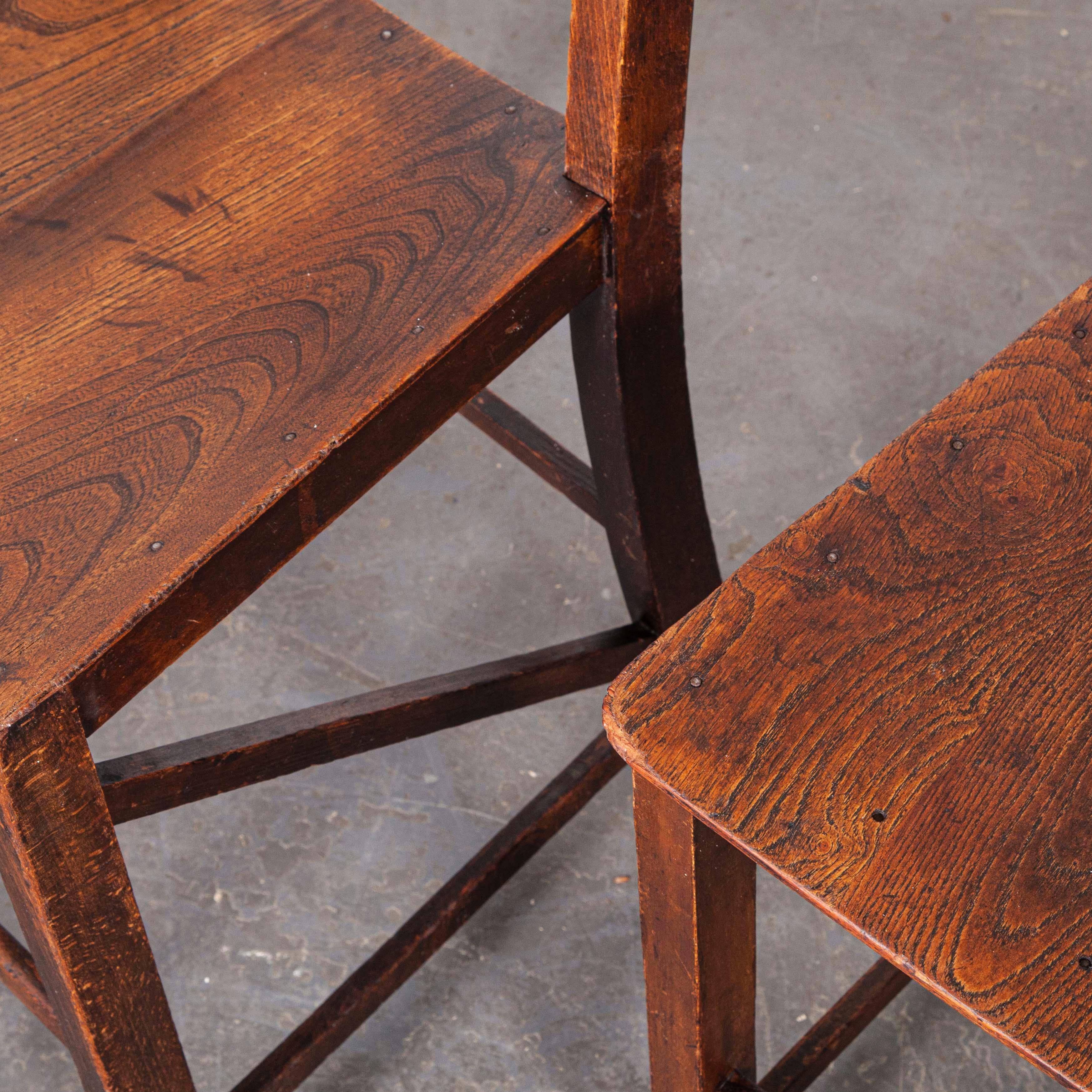 Oak 1950s Pair of Saddle Seat Dining, Side Chairs by E Gomme