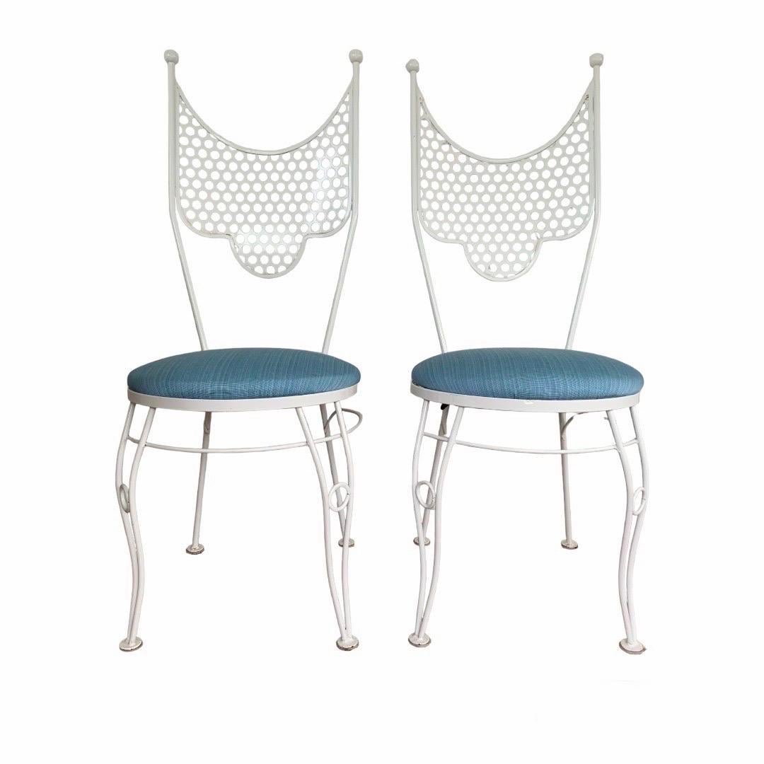 1950s Pair of Salterini Circus Style Draped Wrought Iron Chairs 1