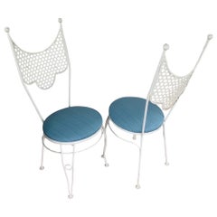 1950s Pair of Salterini Circus Style Draped Wrought Iron Chairs