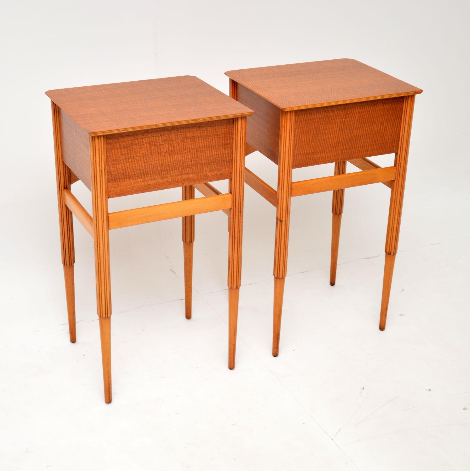 1950's Pair of Satin Wood Side / Bedside Tables 5