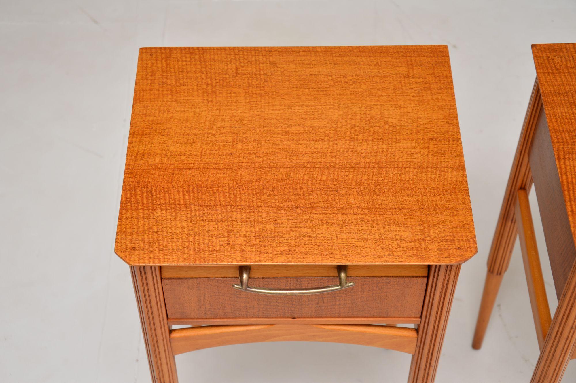 1950's Pair of Satin Wood Side / Bedside Tables 2