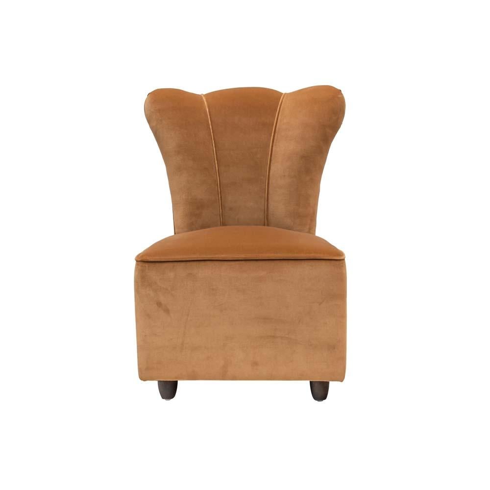 Pair of 1950s Italian Design Side Chairs Upholstered Sand Beige Colour Velvet 3