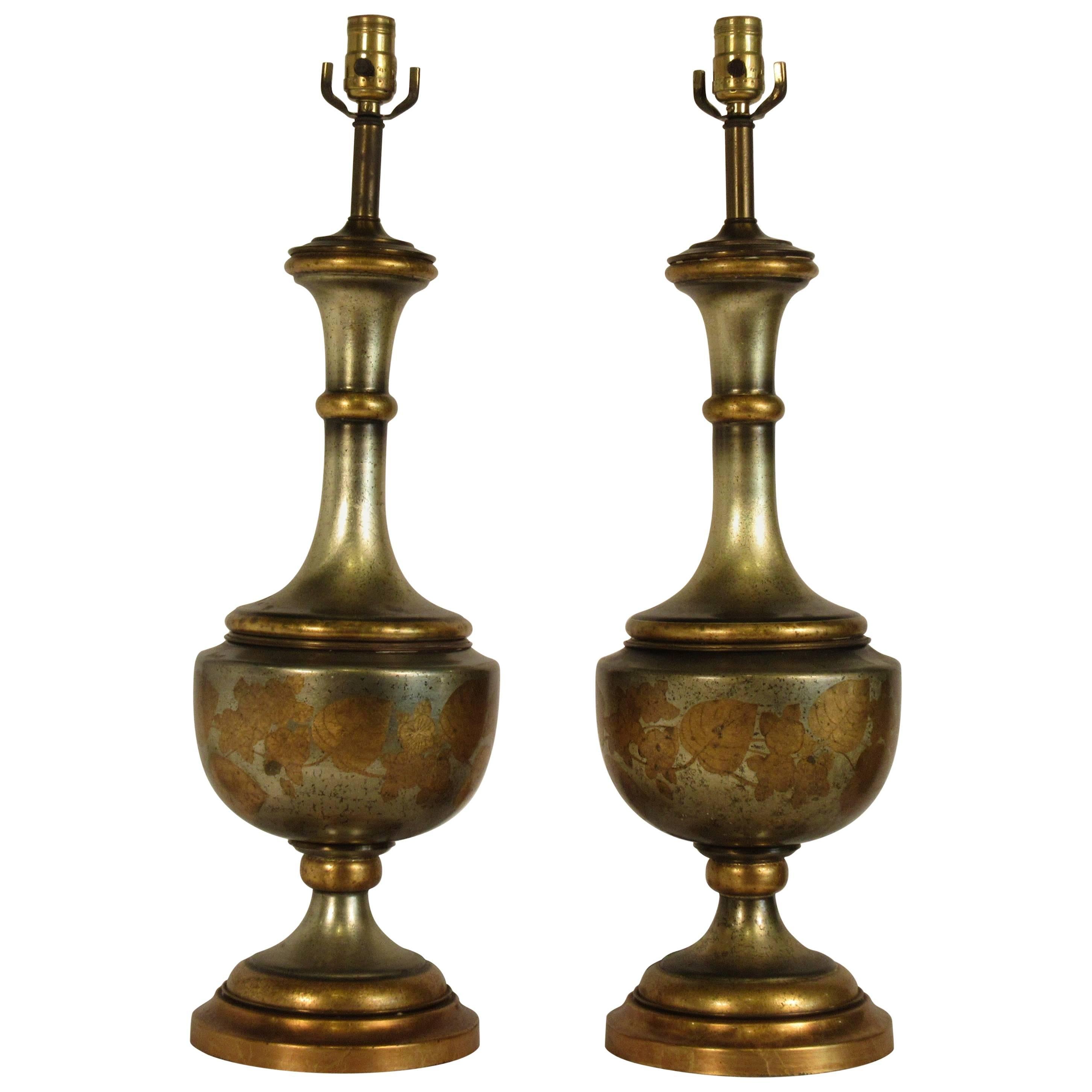 Lampe De Table Vintage Tête De Lion En Cuivre Argenté - Années 1950-1960 - Déco Rétro Allemande - 40 Cm