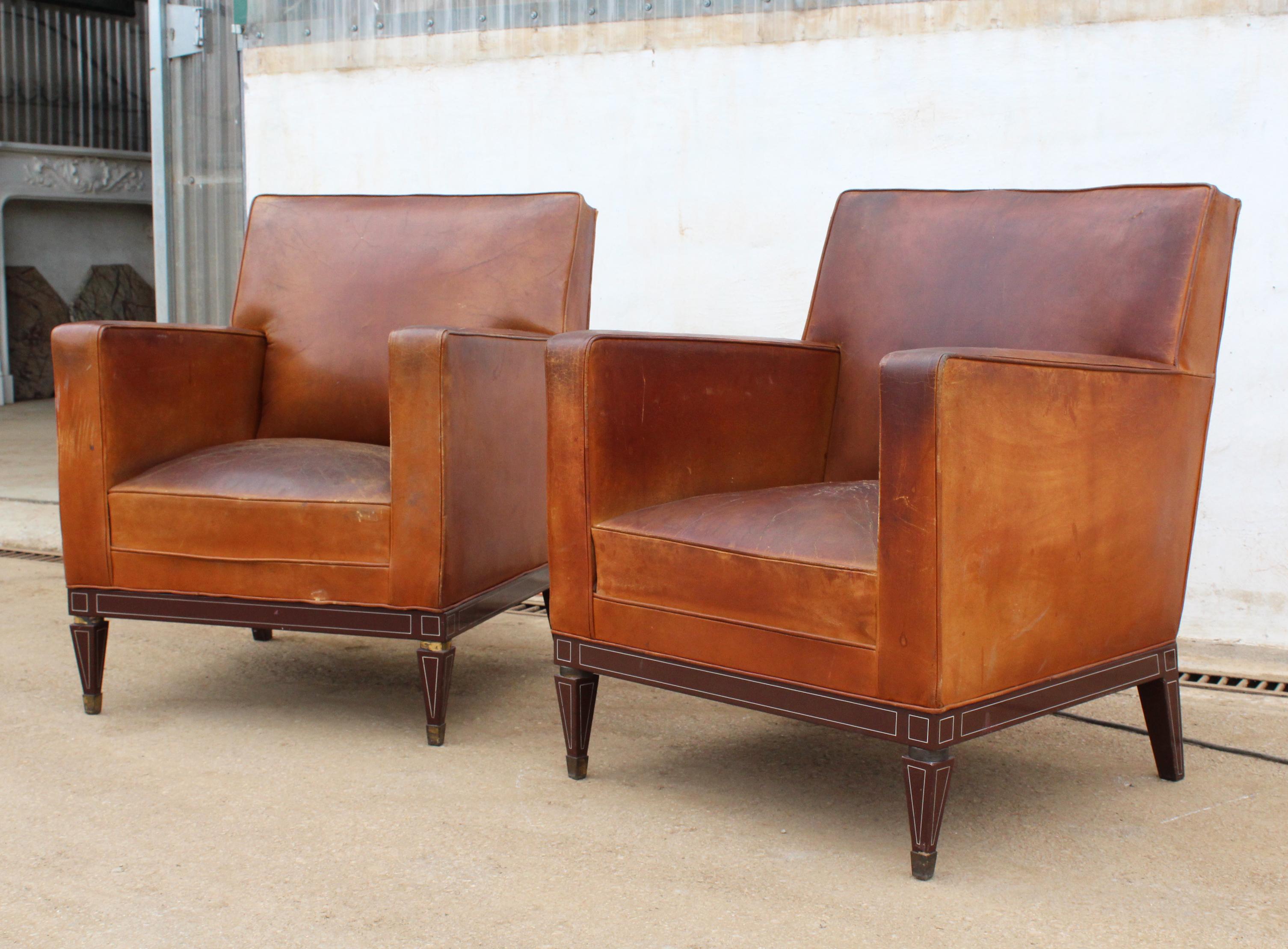 1950s pair of Spanish leather armchairs with metal structure by Sistemas AF S.A. in Madrid.
   