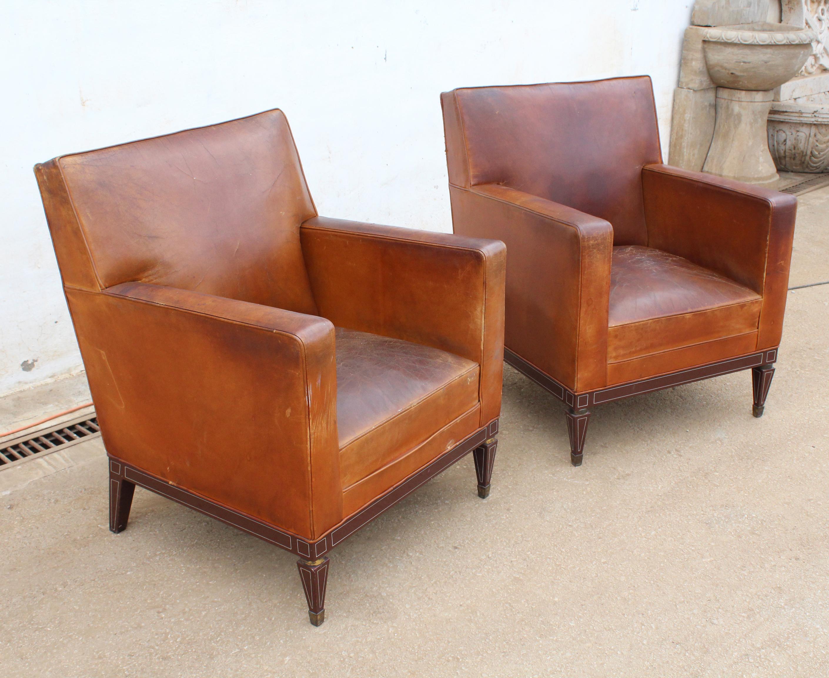 20th Century 1950s Pair of Spanish Leather Armchairs with Metal Structure by Sistemas AF For Sale