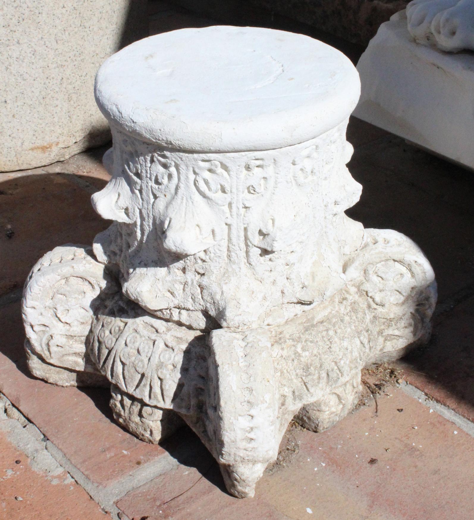 1950s Pair of Spanish Sandstone Alhambra Style Capital For Sale 1