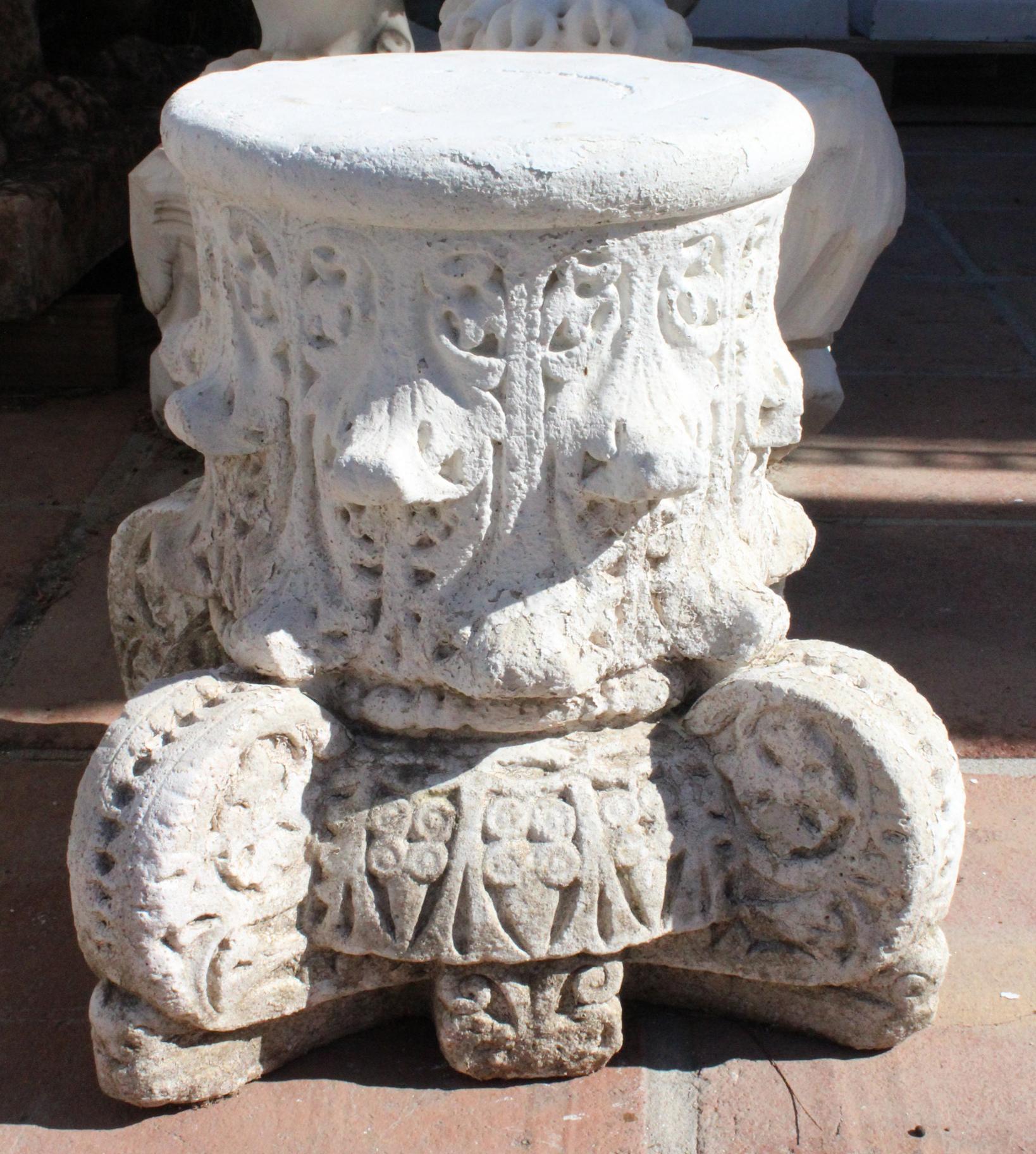 1950s Pair of Spanish Sandstone Alhambra Style Capital For Sale 2