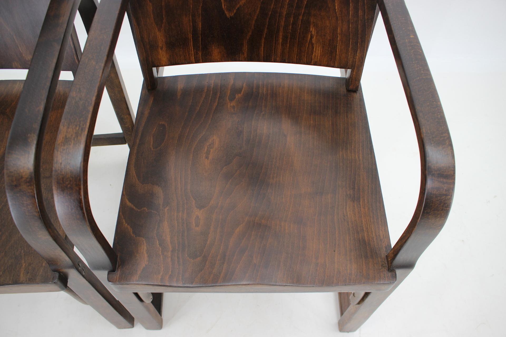 Coppia di poltrone Thonet in legno Bentwood A745 di Tatra, Cecoslovacchia, 1930 in vendita 10