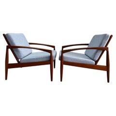 1950s Pair of Teak Kai Kristiansen Paper Knife Lounge Chairs