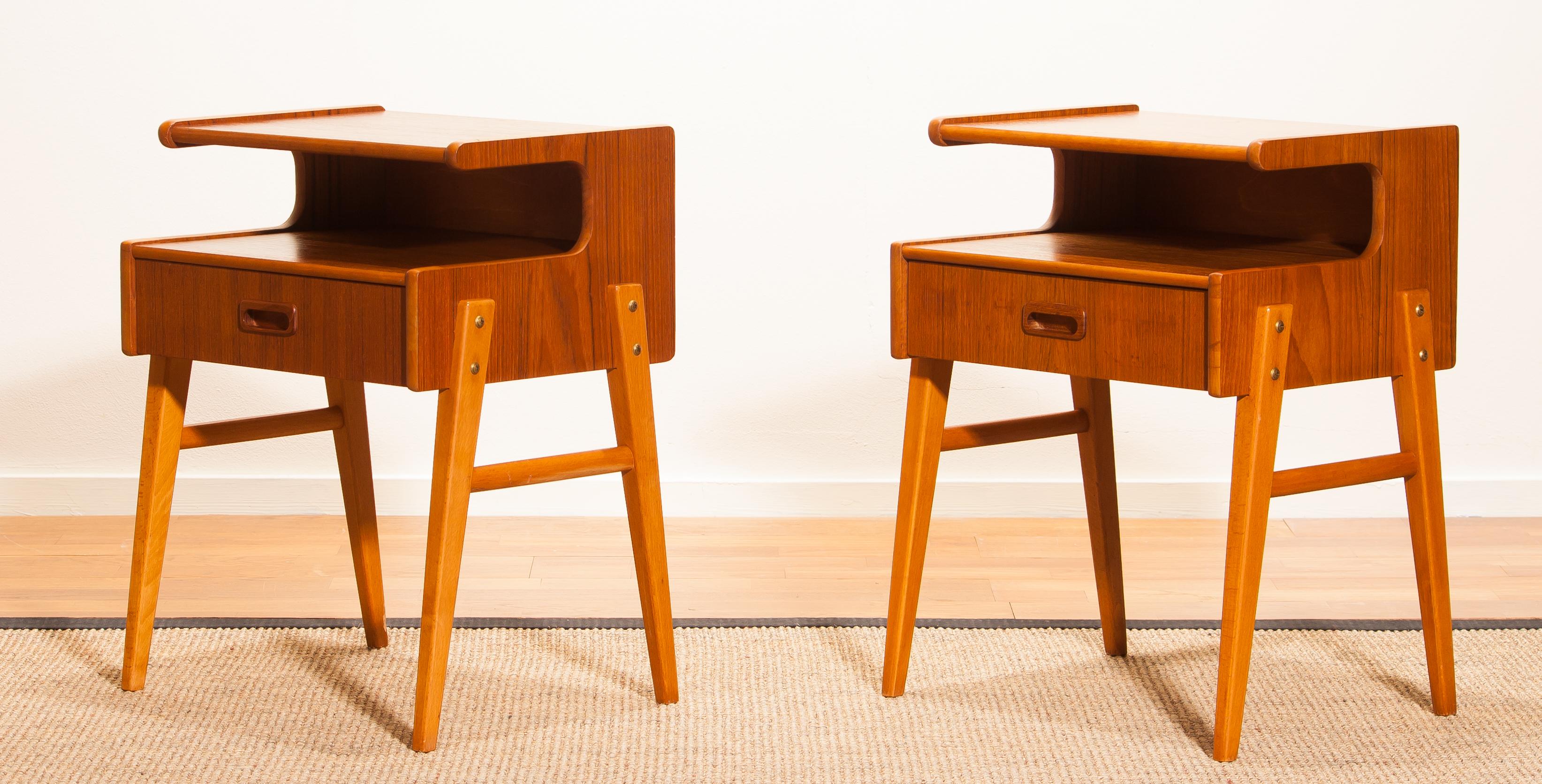 1950s Pair of Teak 'Model C' Bedside Tables 3