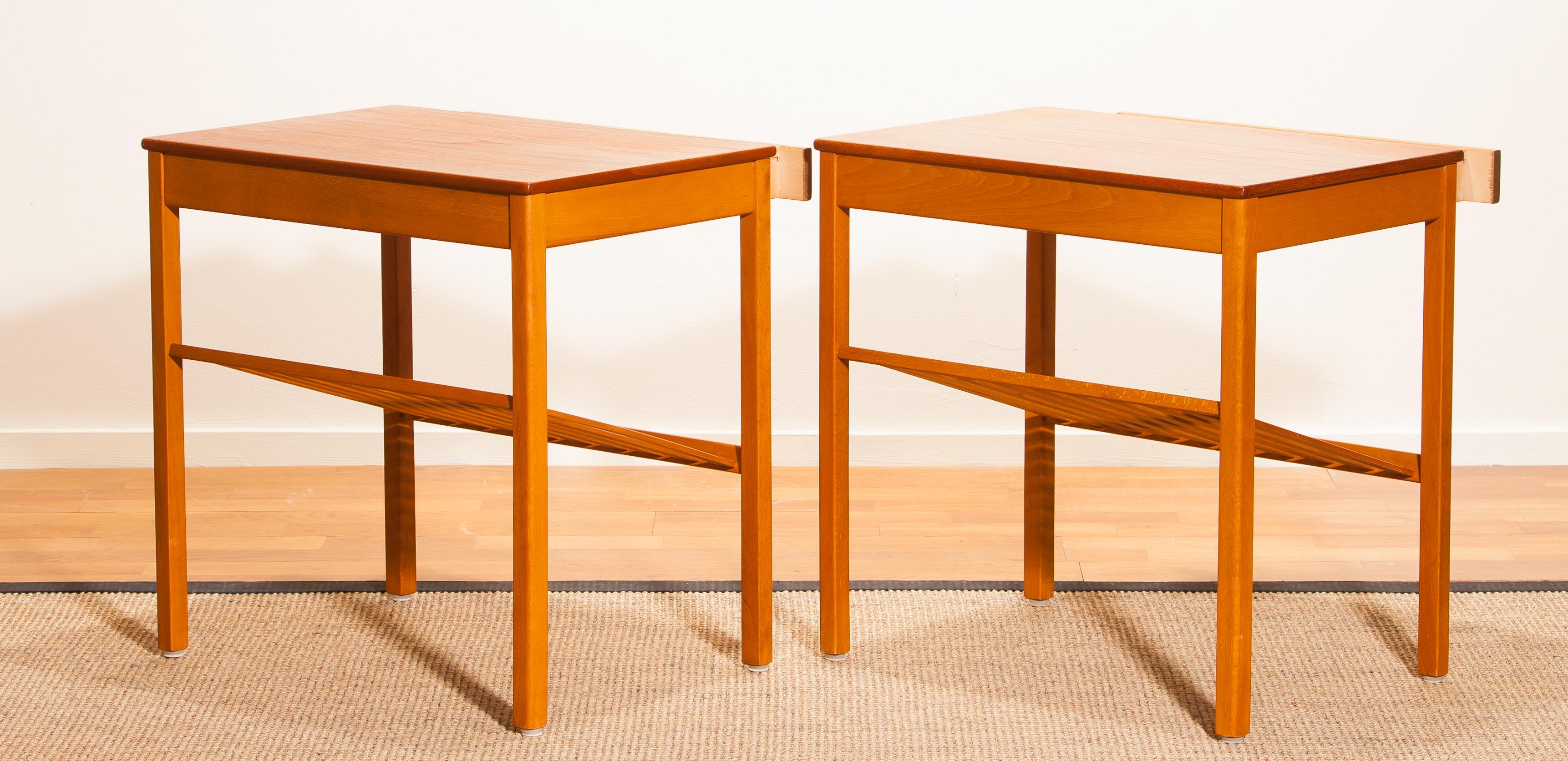 1950s, Pair of Teak Nightstands 'Athén' by Jean Huber for Tingstroms Bra Bohag 8