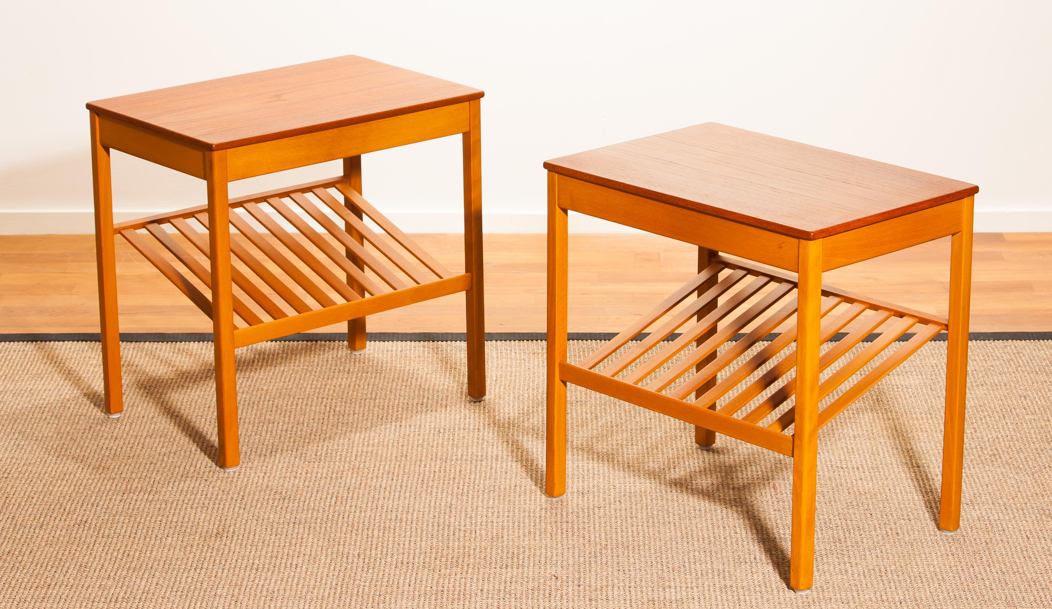 1950s, Pair of Teak Nightstands 'Athén' by Jean Huber for Tingstroms Bra Bohag 2