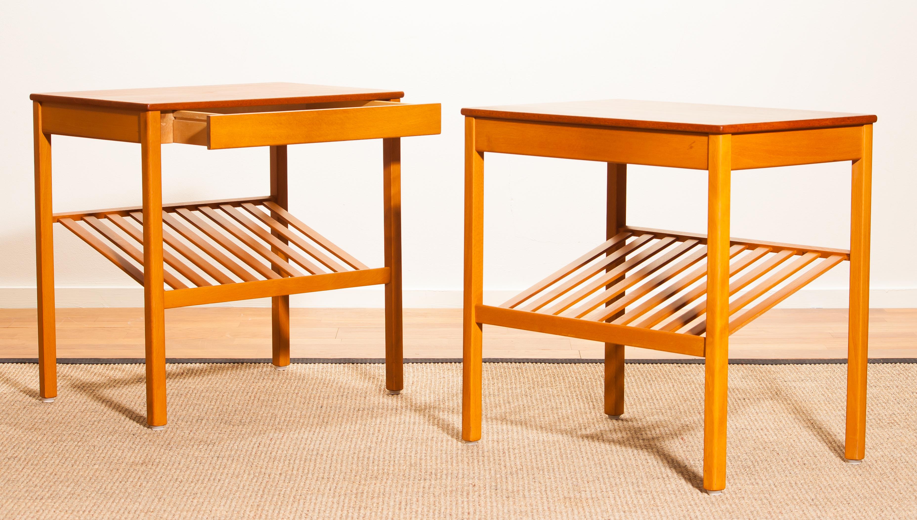 1950s, Pair of Teak Nightstands 'Athén' by Jean Huber for Tingstroms Bra Bohag 4