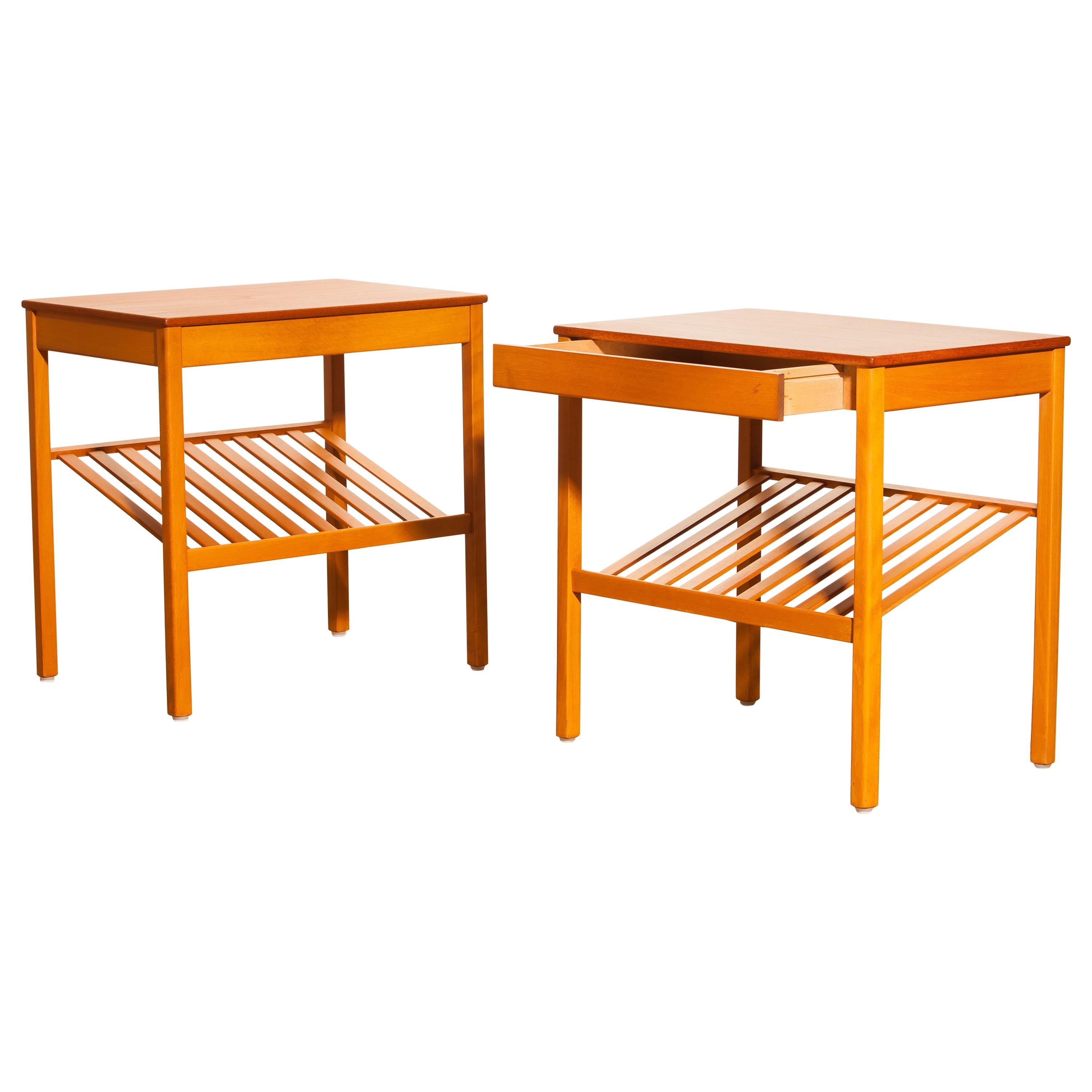 1950s, Pair of Teak Nightstands 'Athén' by Jean Huber for Tingstroms Bra Bohag