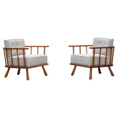 1950s Pair of T.H. Robsjohn-Gibbings Lounge Chairs 'New Upholstery'