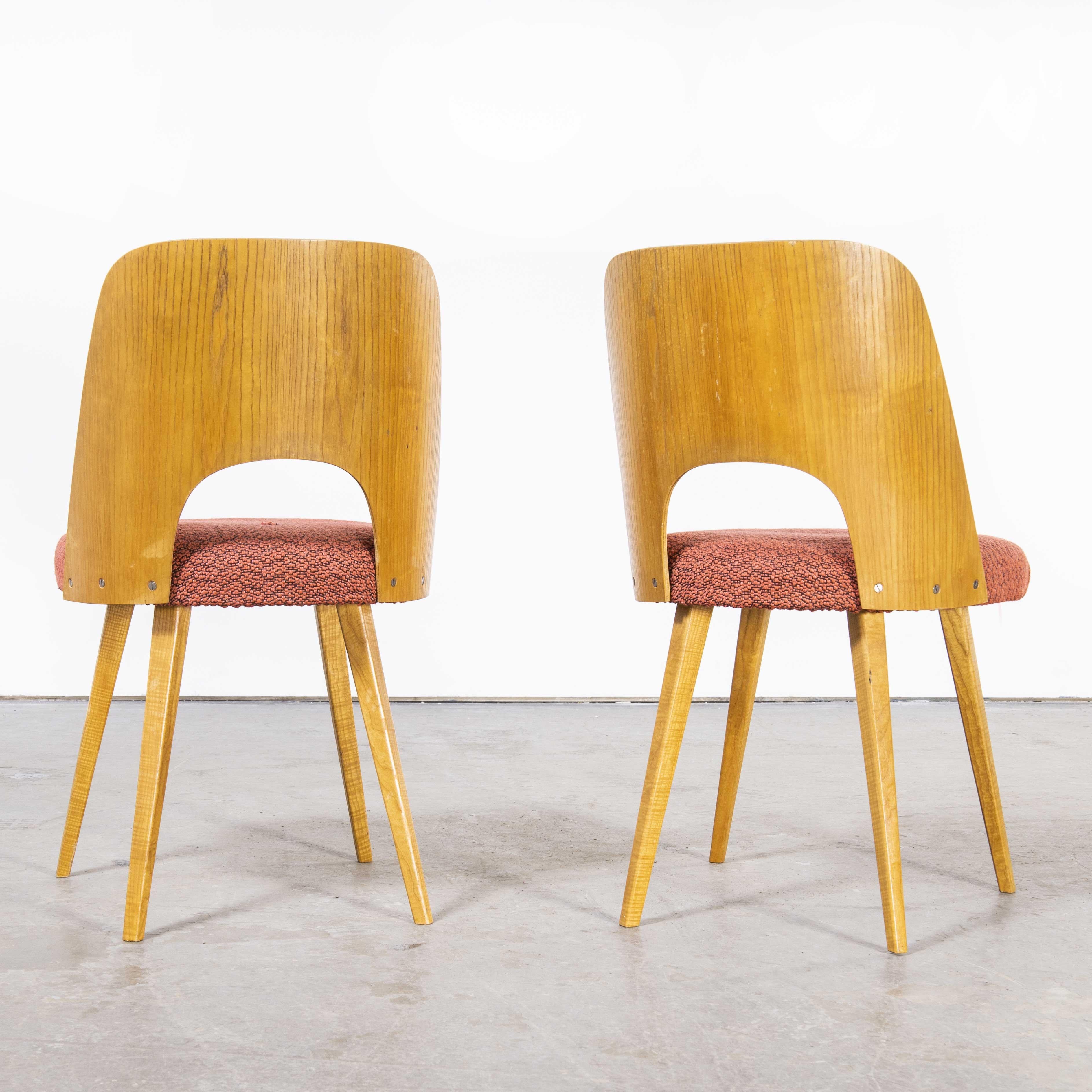 1950's Pair of Upholstered Side Chairs, Oswald Haerdtl Model 515 For Sale 1