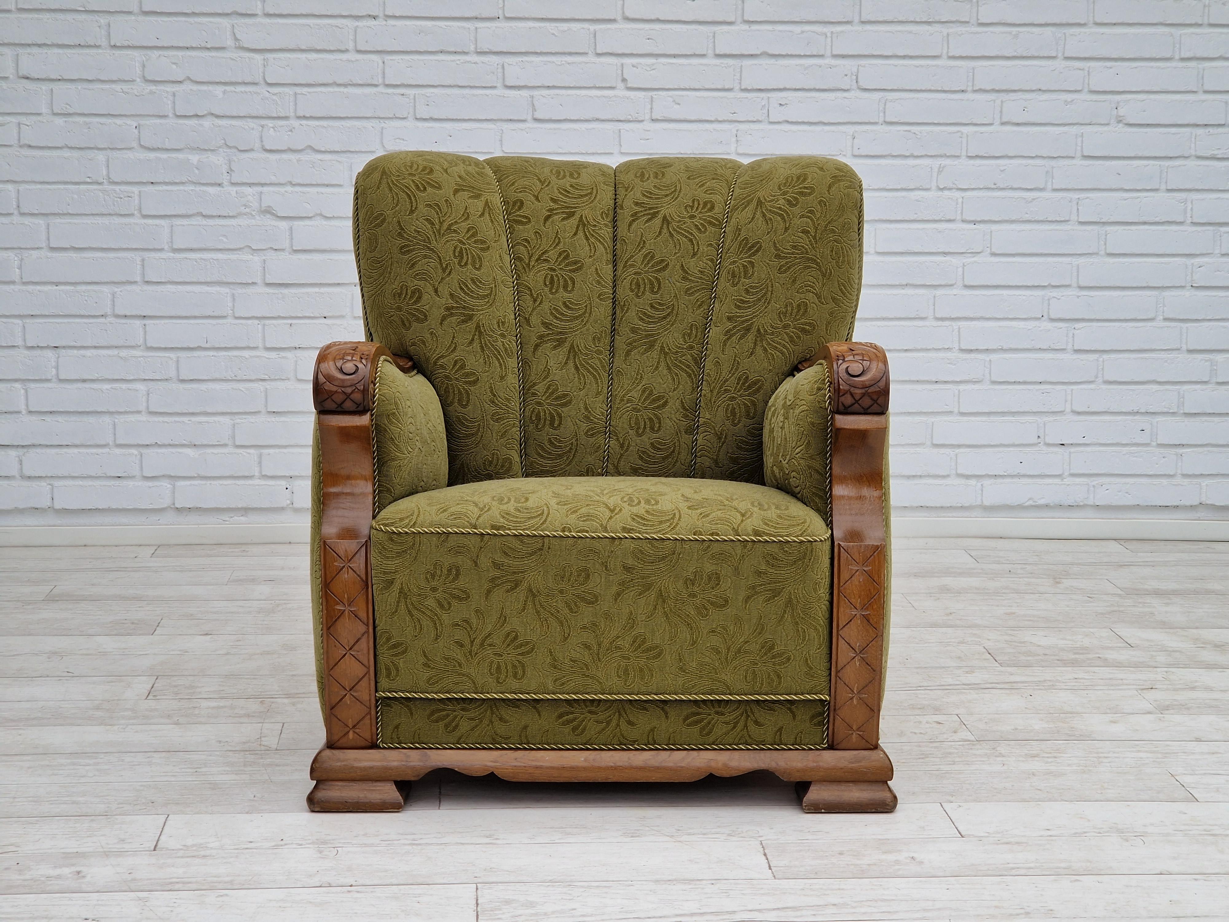 Tissu Paire de fauteuils danois vintage des années 1950, très bon état d'origine. en vente