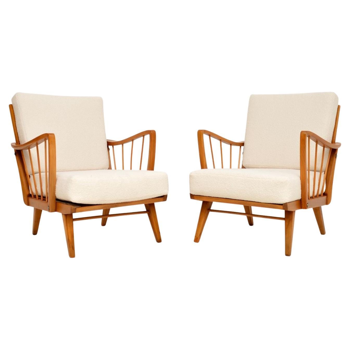 1950s Pair of Vintage French Armchairs