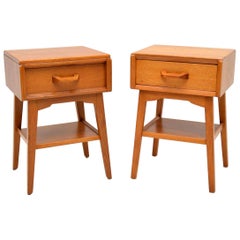 1950s Pair of Used Oak Bedside Tables