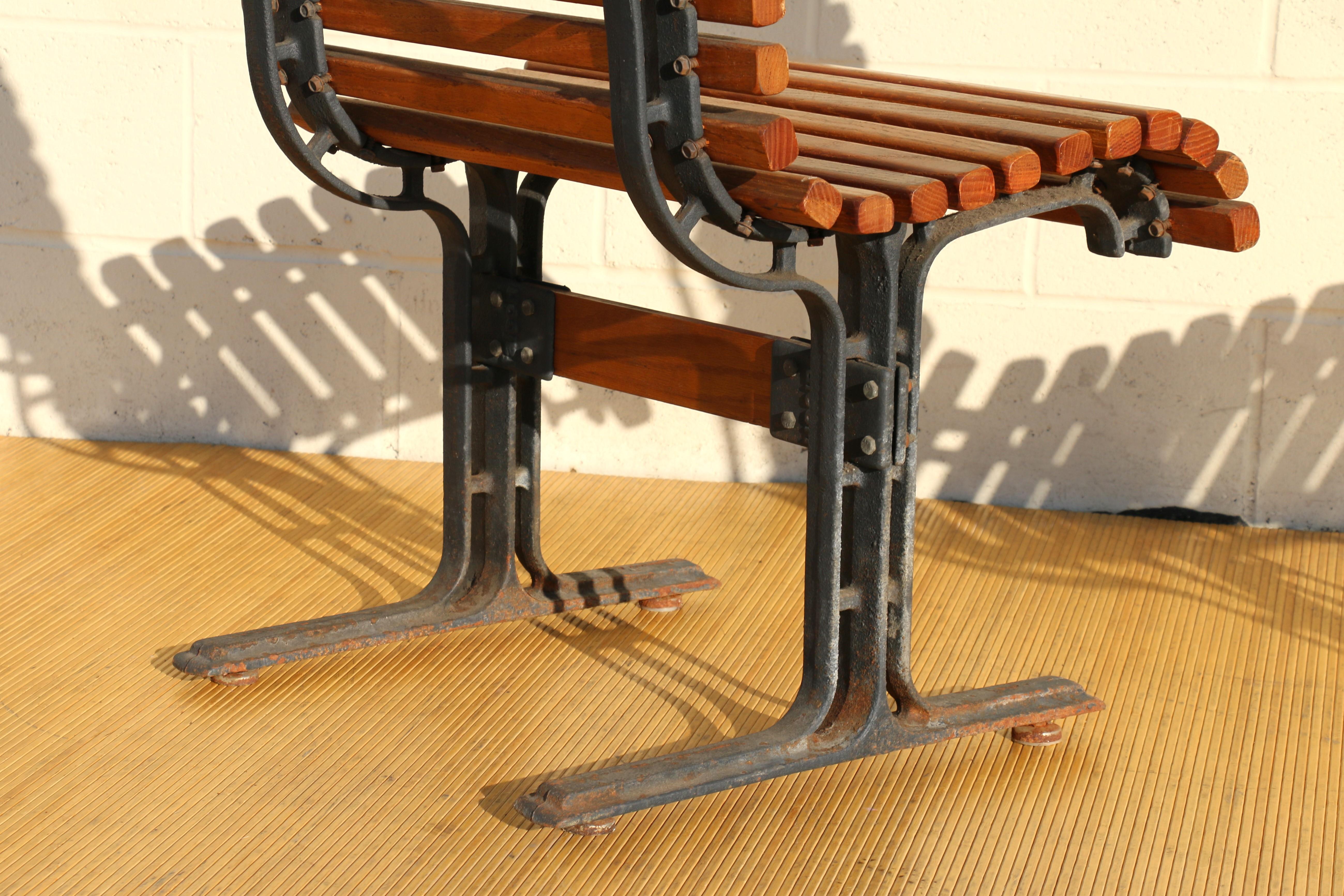 1950’s Pair of Vintage Slatted Oak Benches by Falcon For Sale 4
