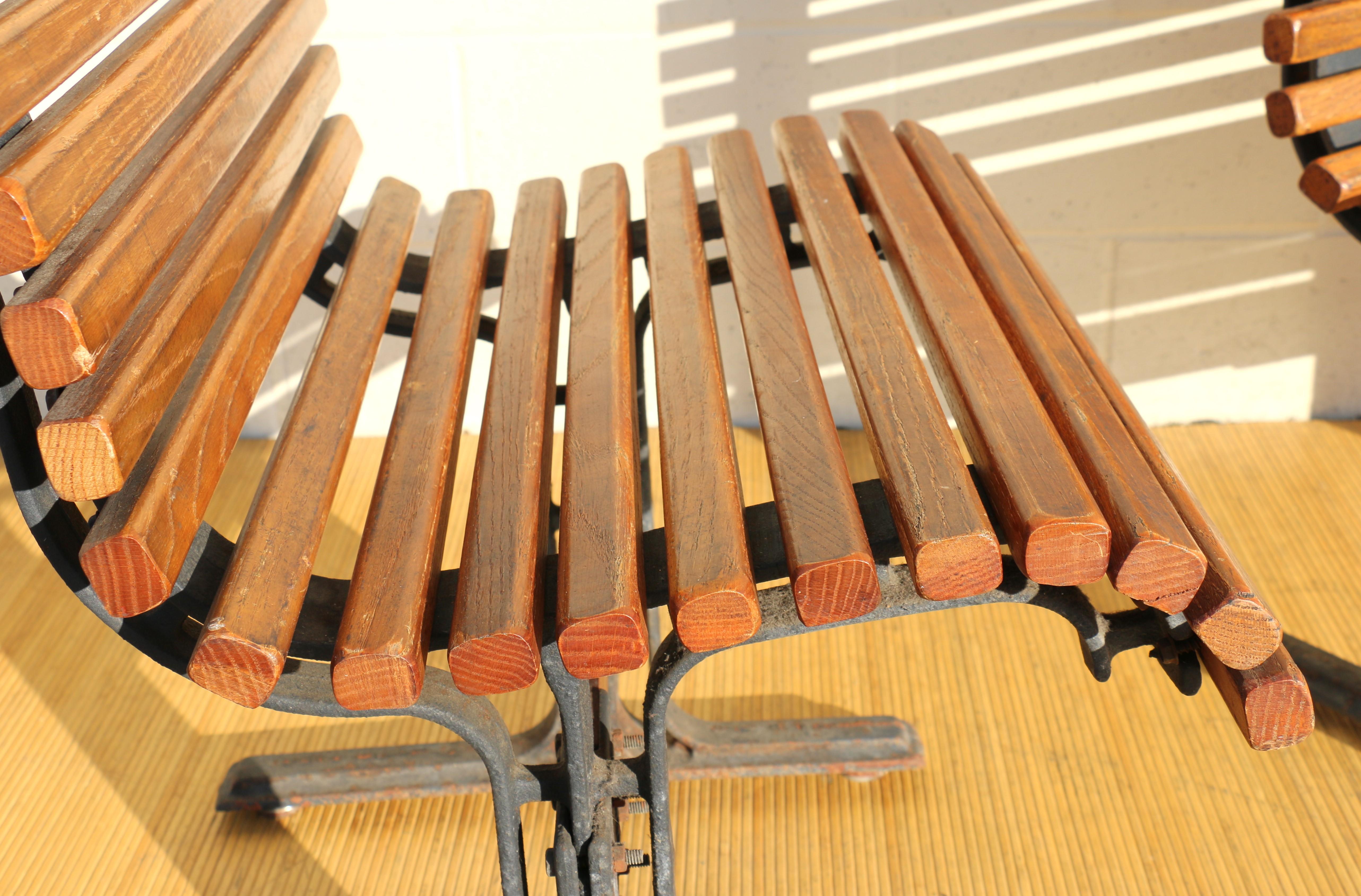 1950’s Pair of Vintage Slatted Oak Benches by Falcon For Sale 7