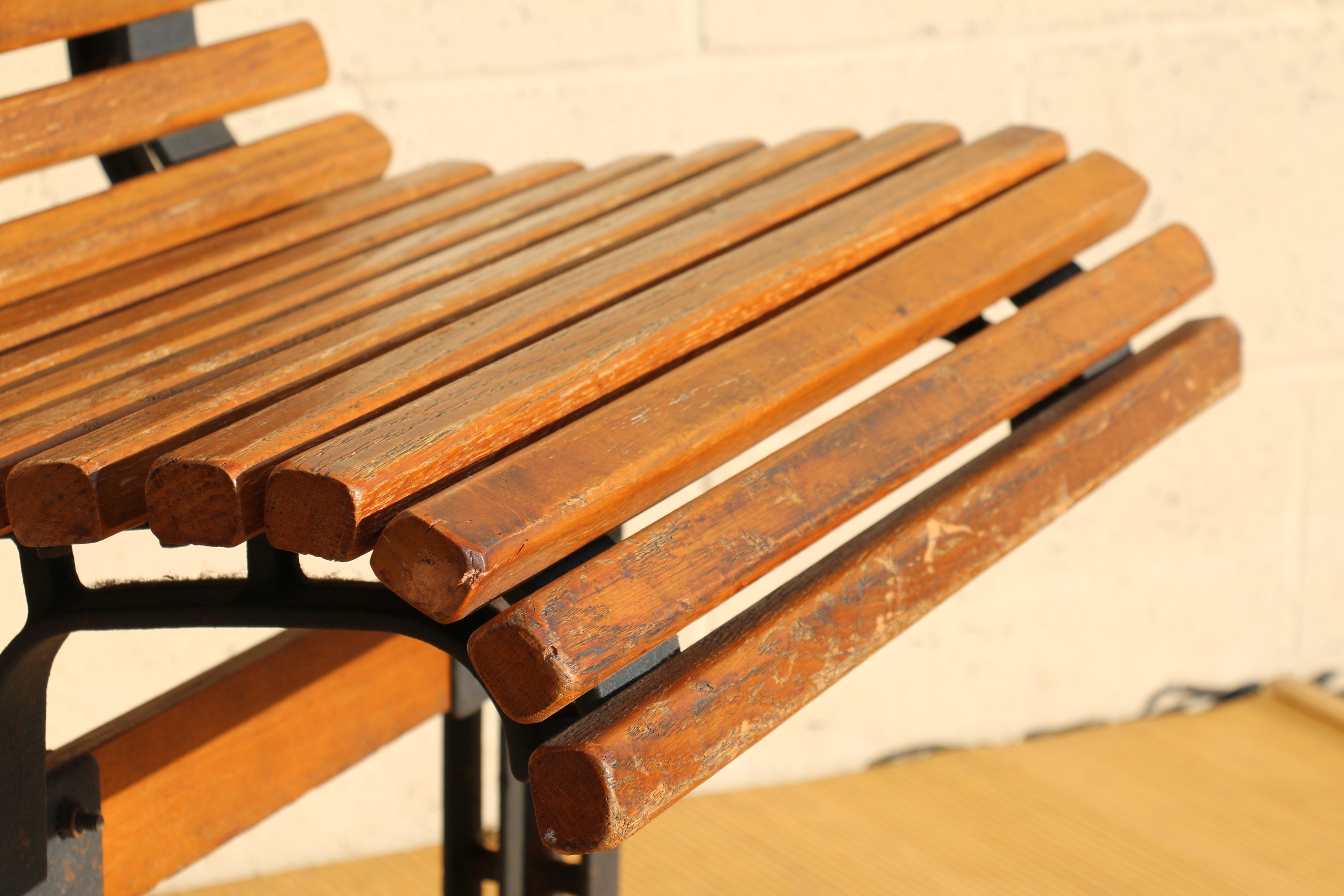 1950’s Pair of Vintage Slatted Oak Benches by Falcon For Sale 9