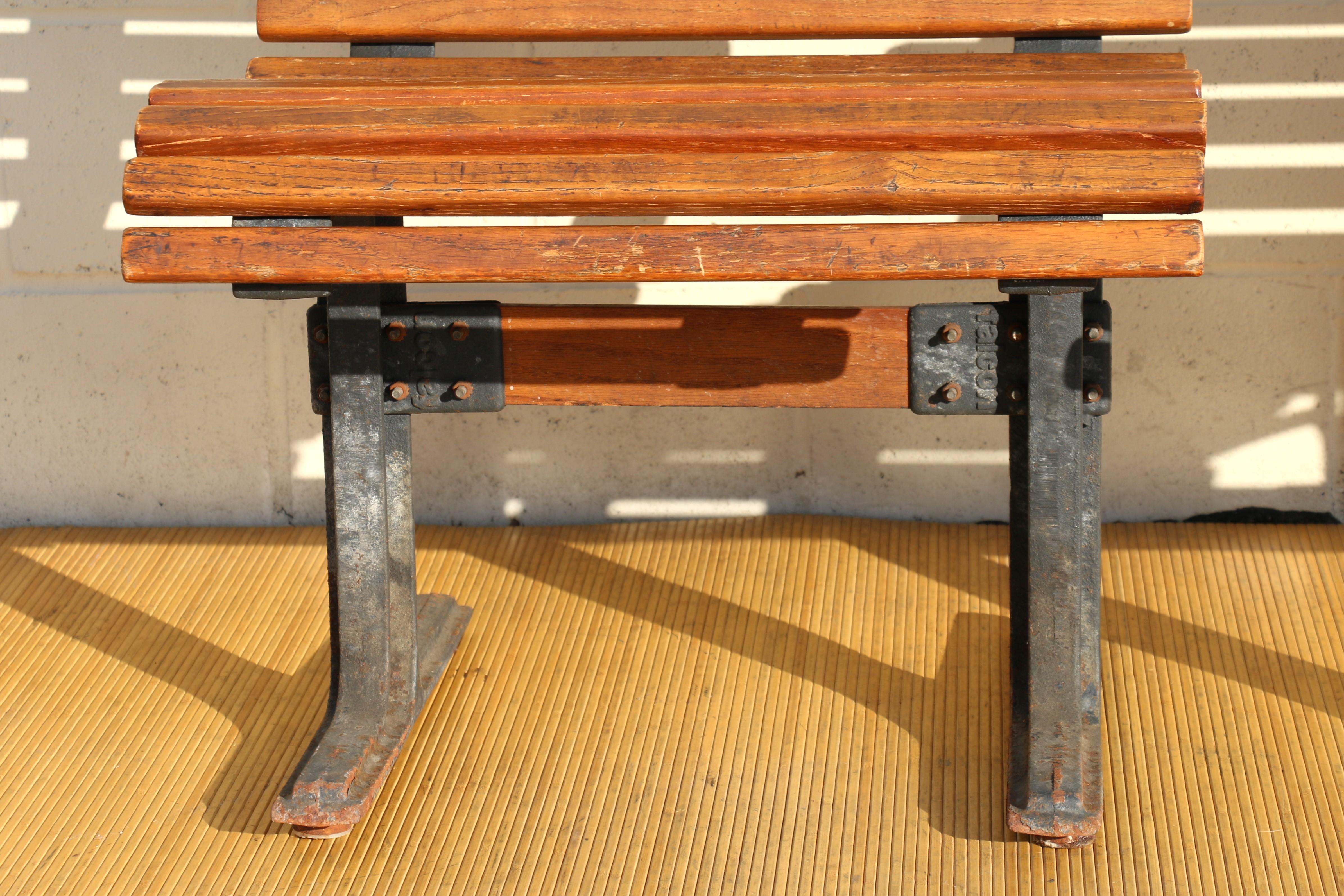 1950’s Pair of Vintage Slatted Oak Benches by Falcon For Sale 10