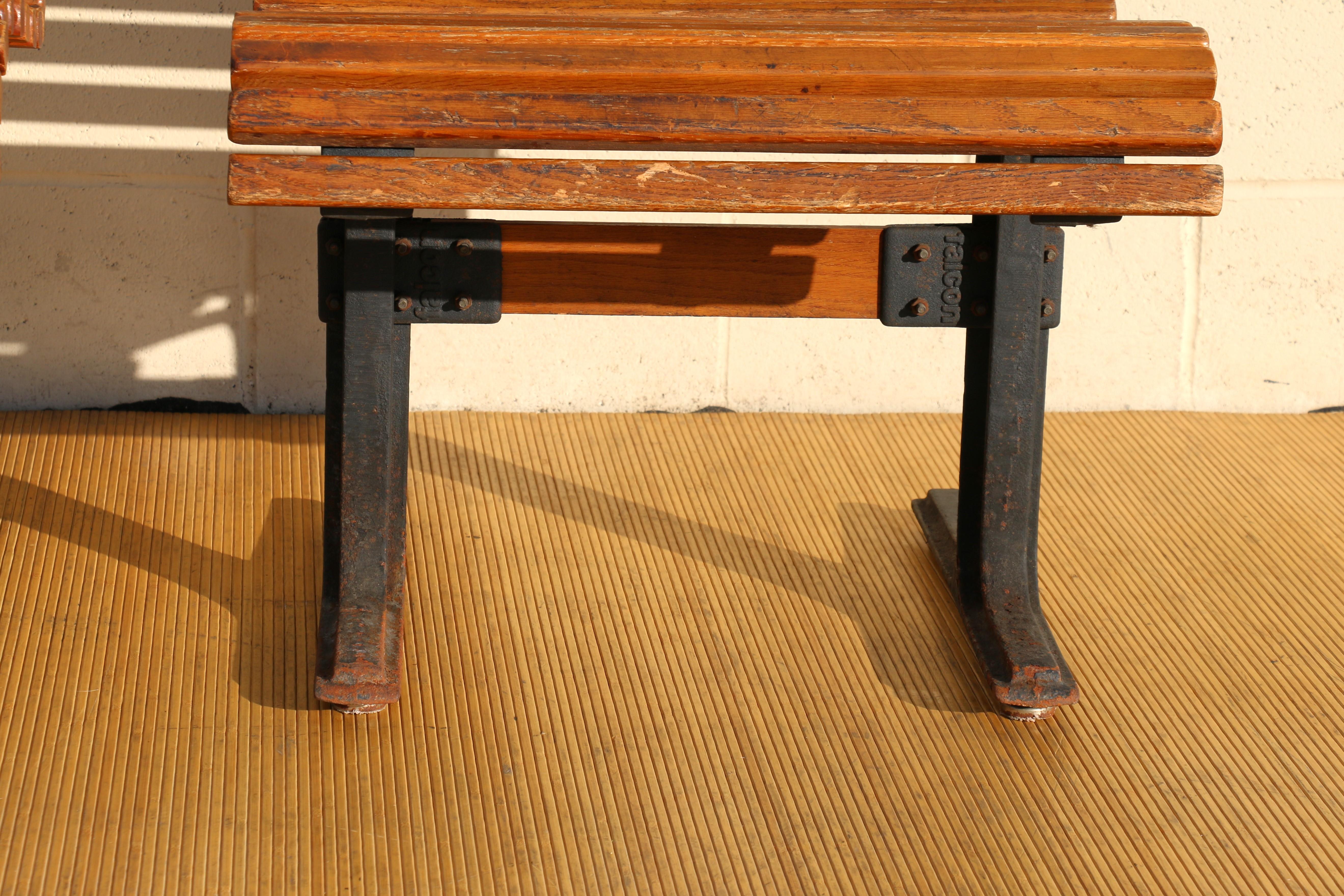 1950’s Pair of Vintage Slatted Oak Benches by Falcon For Sale 11