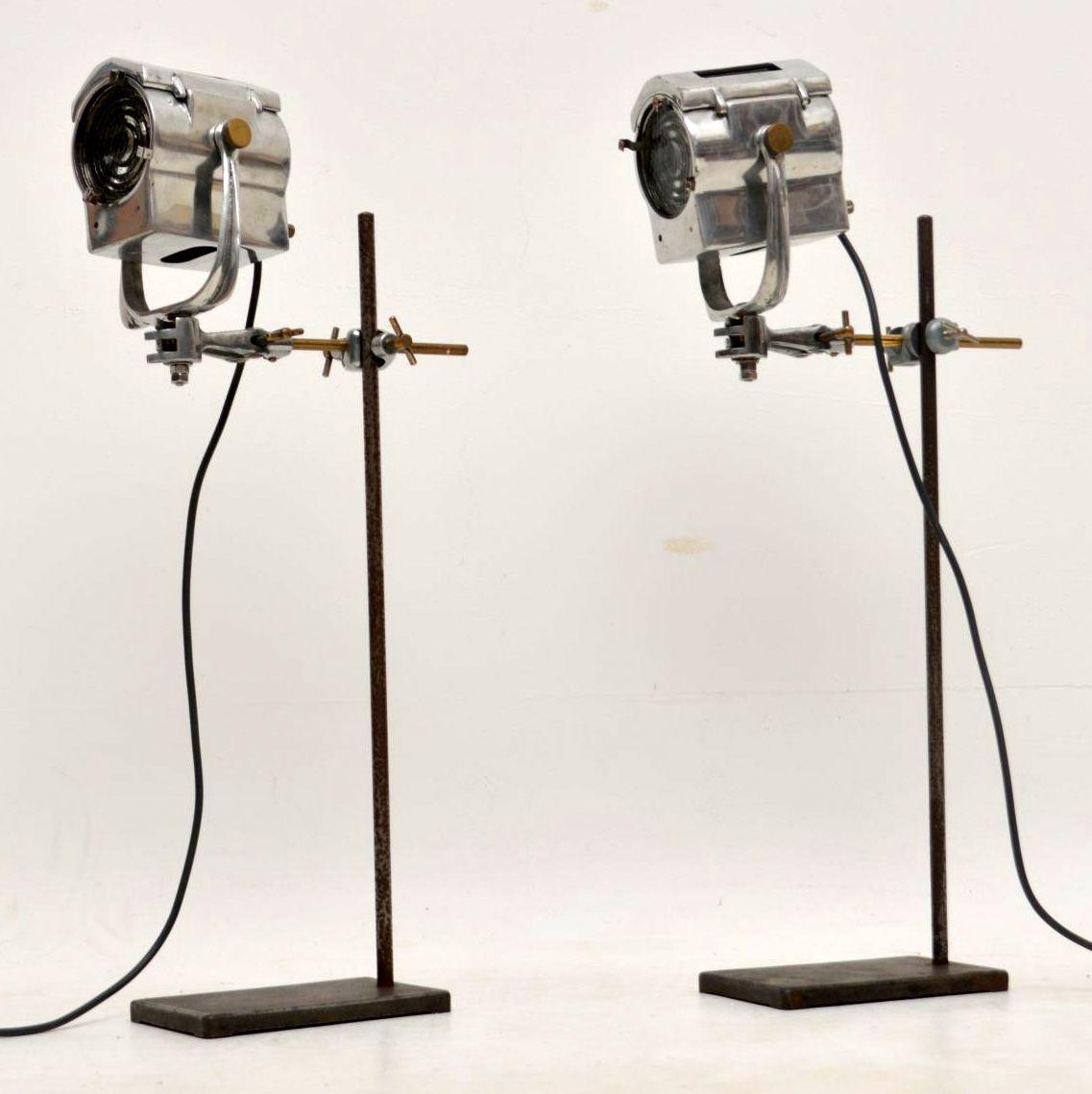 Mid-Century Modern 1950s Pair of Vintage Spotlights / Table Lamps