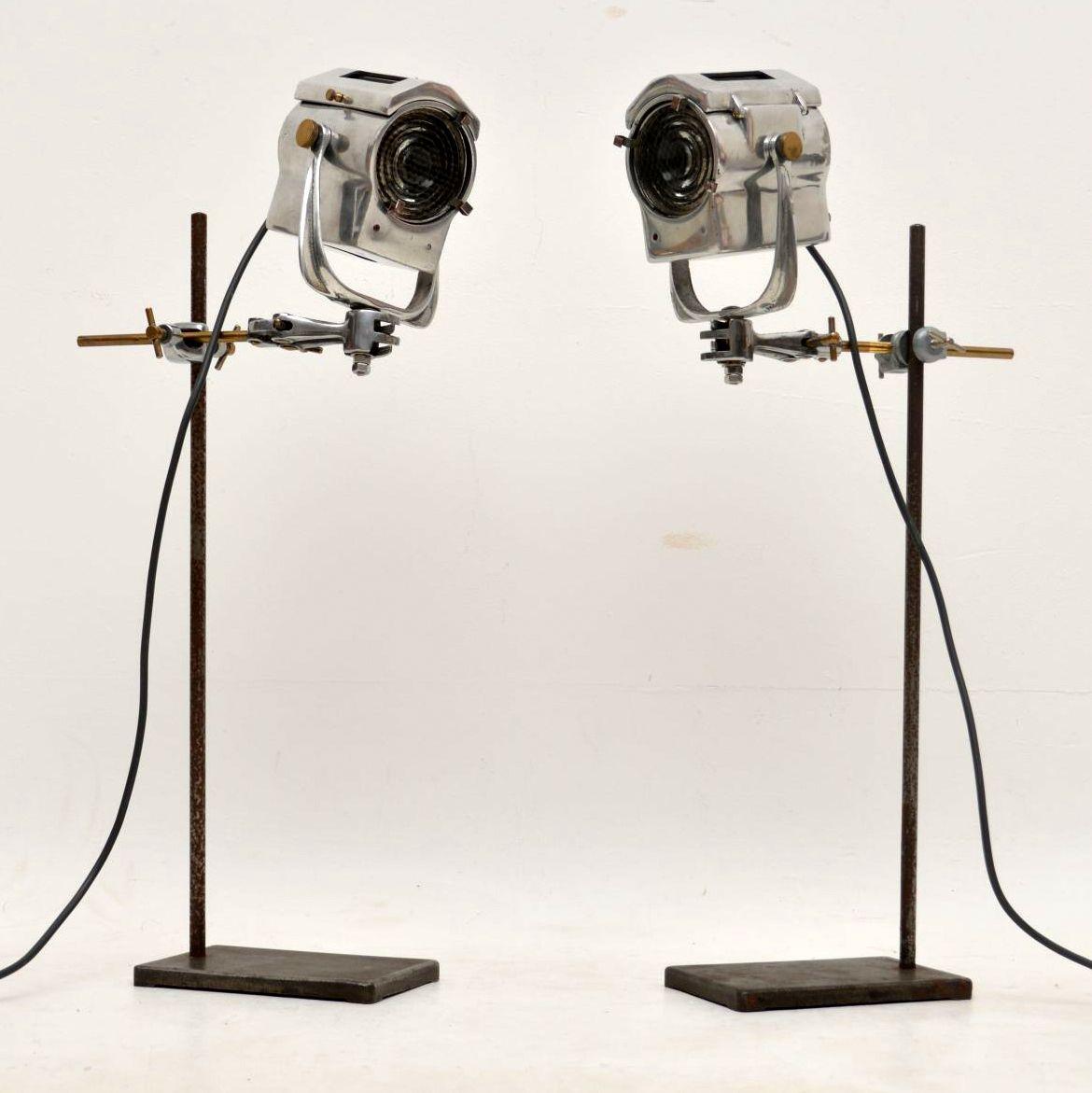 Mid-Century Modern 1950s Pair of Vintage Spotlights or Table Lamps