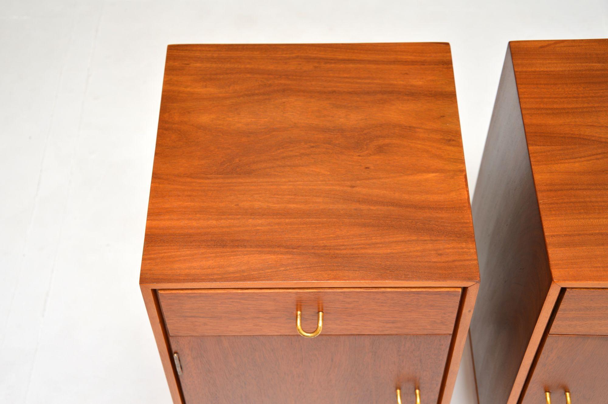 1950’s Pair of Vintage Walnut Bedside Cabinets by Stag 1