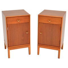 1950’s Pair of Vintage Walnut Bedside Cabinets by Stag