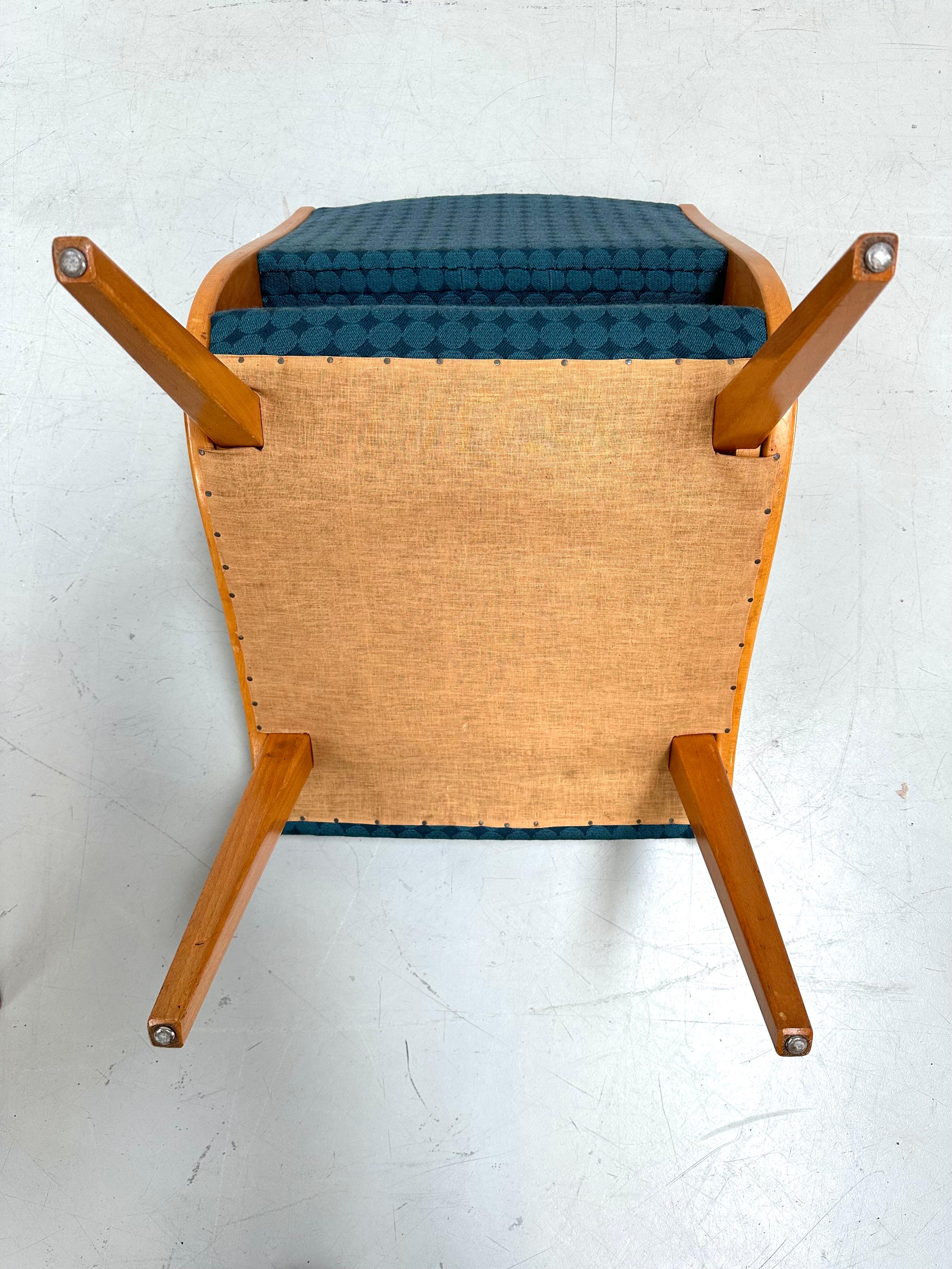 1950s Rare Set Vostra Chairs Numbered & Original Fabric by Jens Risom for Knoll. For Sale 7