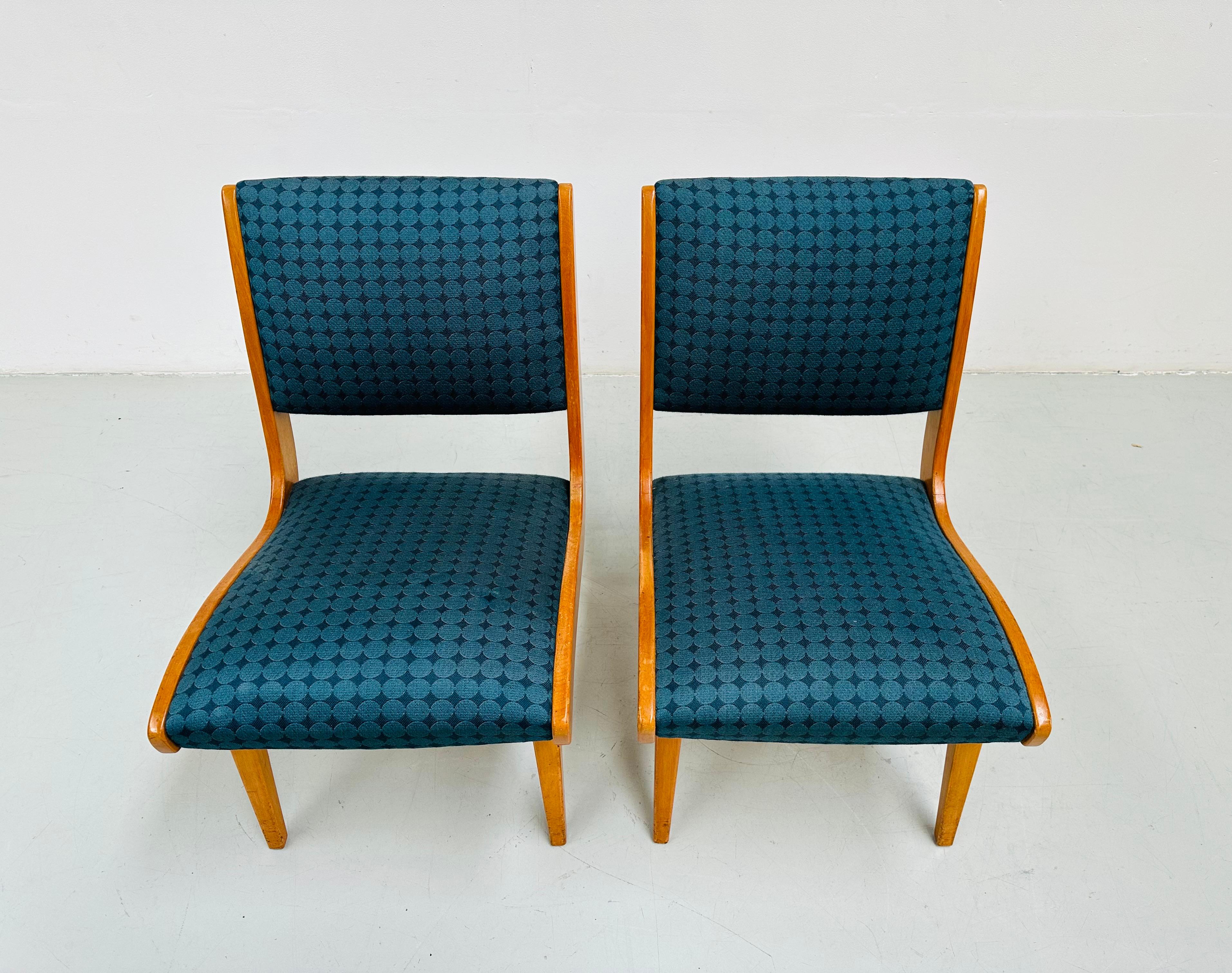 1950s Rare Set Vostra Chairs Numbered & Original Fabric by Jens Risom for Knoll. For Sale 8
