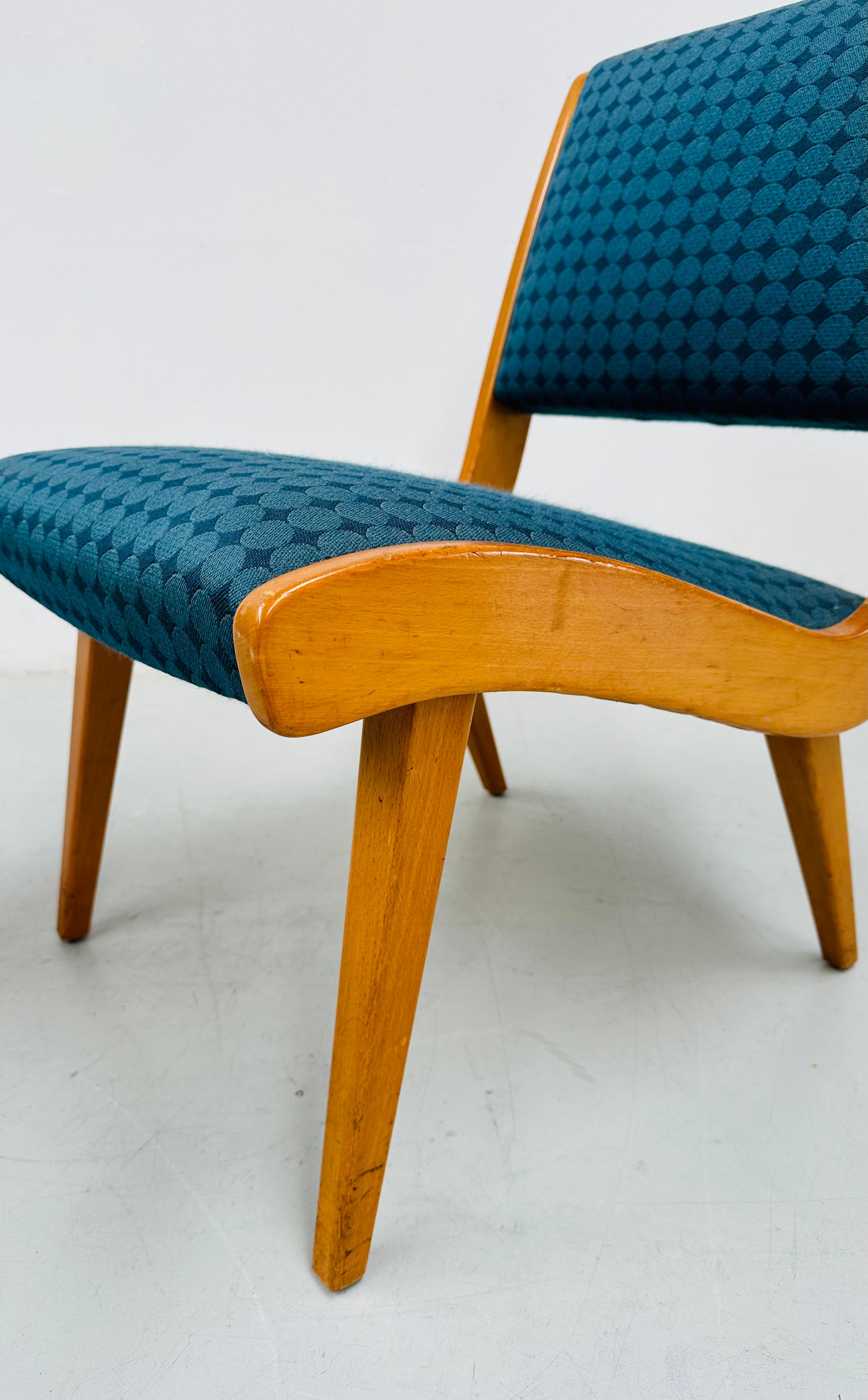 1950s Rare Set Vostra Chairs Numbered & Original Fabric by Jens Risom for Knoll. For Sale 12